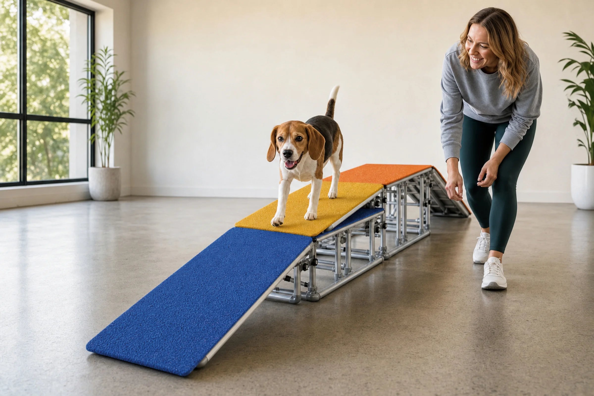 Dog and handler using a Paw Grit™ modular course